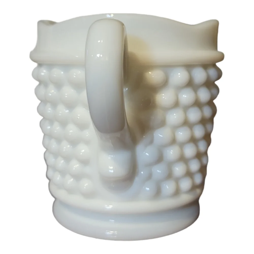 Vtg 50's Westmoreland Milk Glass 2 Handled Hobnail Sugar Bowl